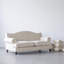 Causeuse coussin beige en coton et lin