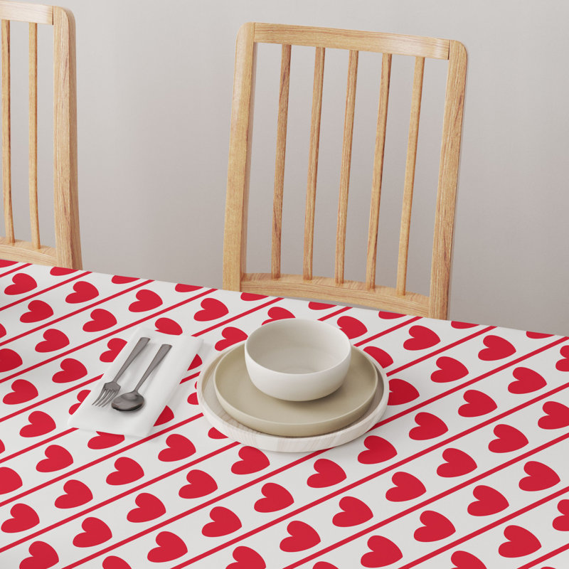 Espitia Geometric Valentine's Day Tablecloth, 84" L x 60" W