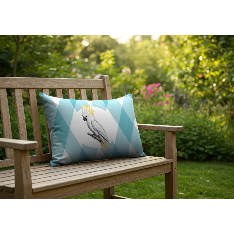 Coussin réversible intérieur / extérieur Cockatoo, 20 po x 14 po, Sarcelle