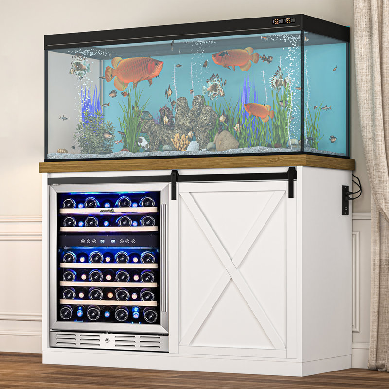 Wine Cabinet With Fridge Space, Modern Wood Metal Large Wine Liquor Cabinet With Rack, Big Wide Sideboard Buffet Cabinet With Storage For Kitchen Dining Room
