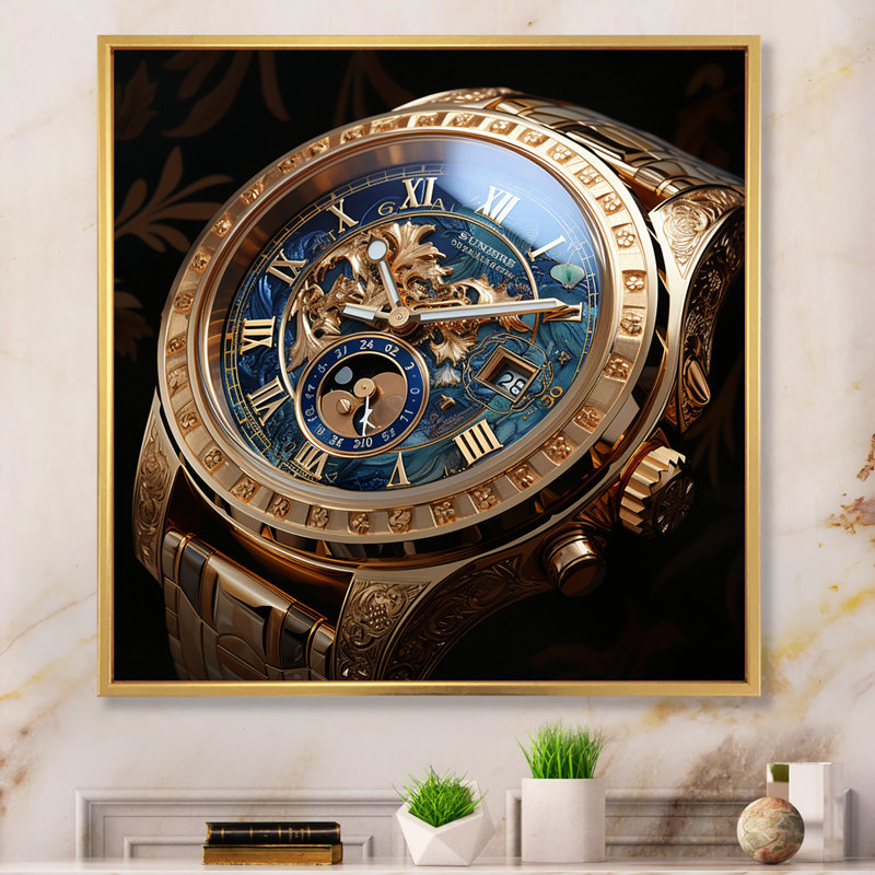 Luxury Luxury Golden Precision - reproduction sur toile, Cadre flottant doré, H 36 po x l 36 po x P 1,5 po