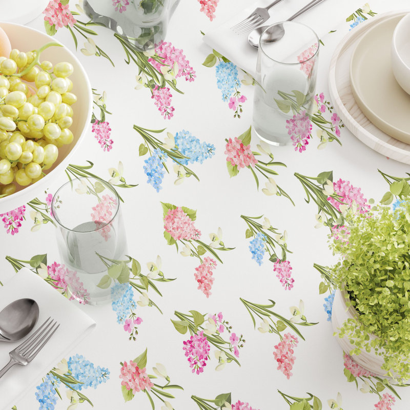 Rectangular Tablecloth, 100% Cotton, 52X104", Garden Grown Flowers, 84" L x 52" W
