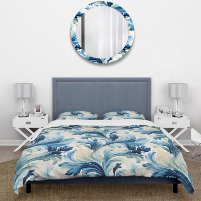 Ensemble de housse de couette bleu et blanc Ikat Bliss - Ikat