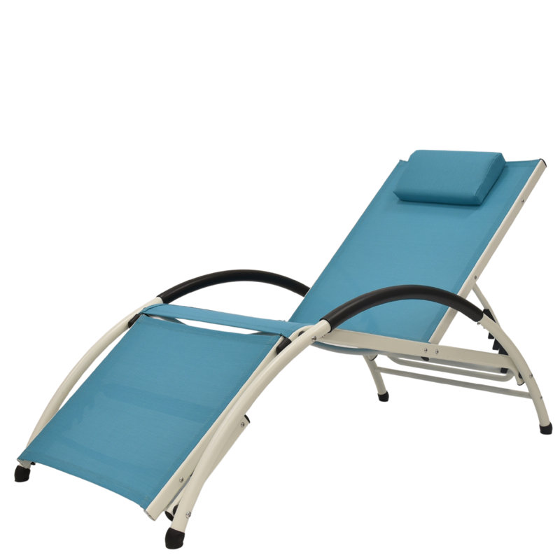 Chaise de patio avec coussins Dematteo, Turquoise