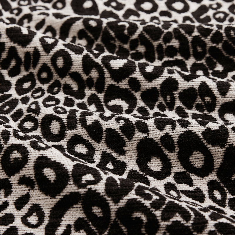Ottoman Leopard Chenille -Khaki Black, Khaki/Black