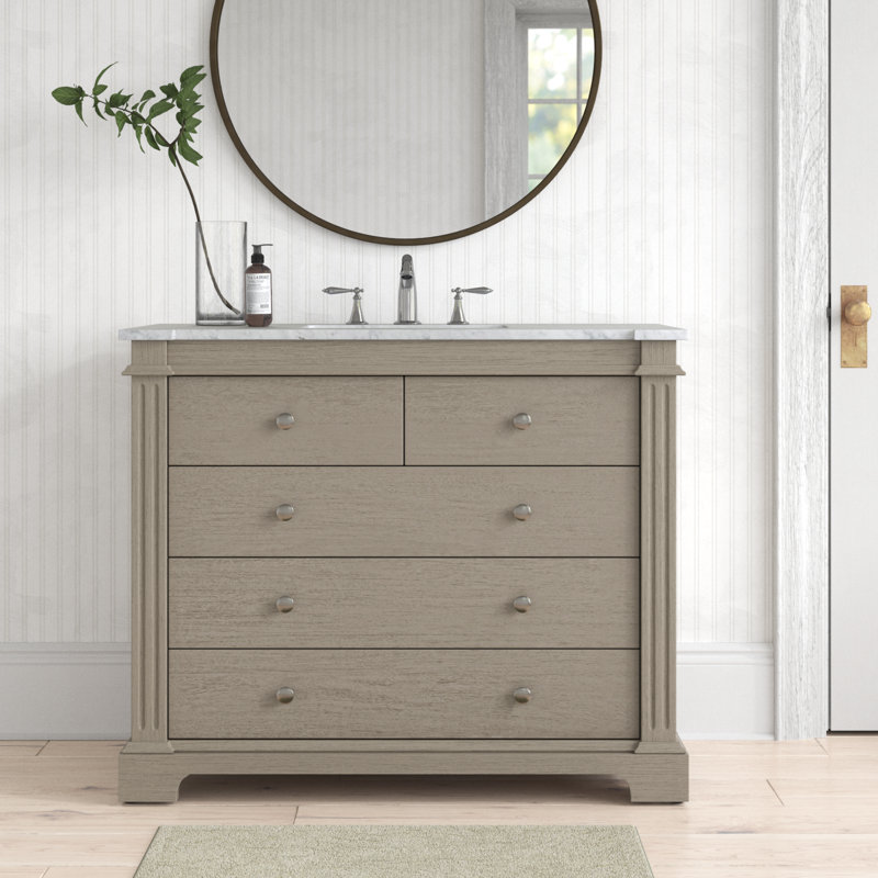 Garza 42" Single Bathroom Vanity Set, Gray