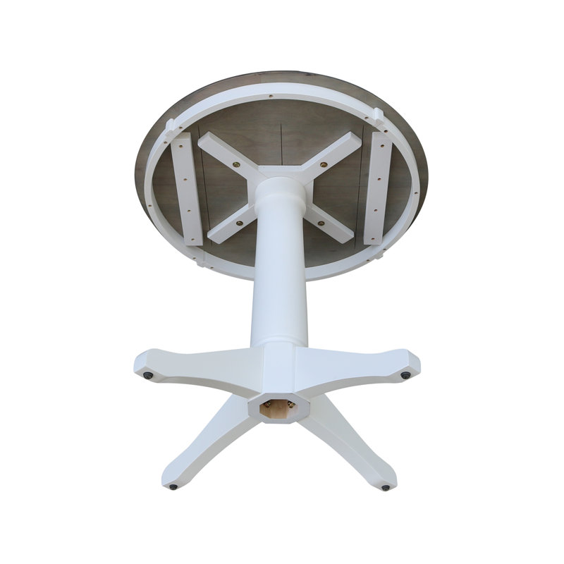 Table de salle à manger Imilia, H 29,9 po x L 30 po x l 30 po, Gris chiné / Blanc