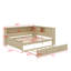 Lit de jour double en bois avec tablettes et lit gigogne