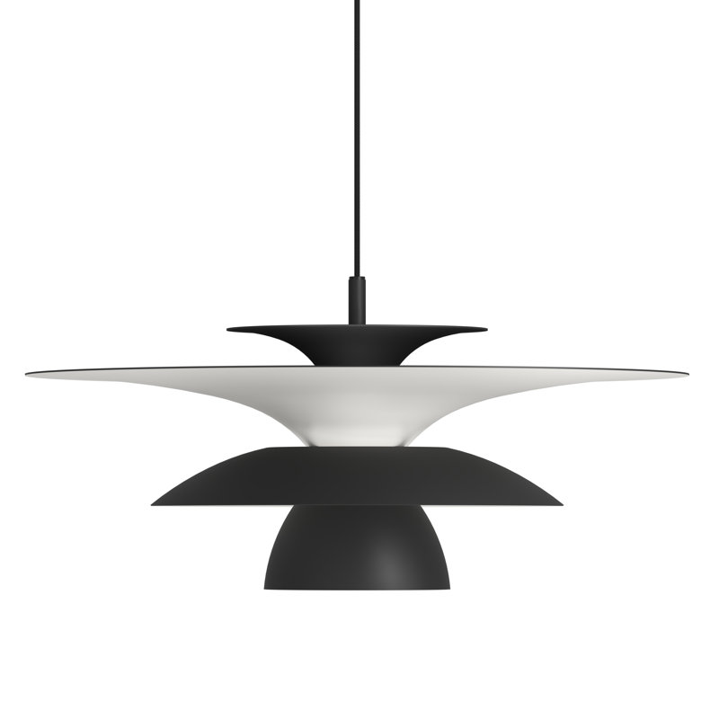 Picasso 1 - Light Unique/Statement Pendant, Flat Black, 19.5cm H x 50cm W x 50cm D