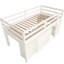 Lit mezzanine simple blanc avec armoire de rangement et bureau mobile, bureau roulant stable - blanc, fabrication fiable-691317975