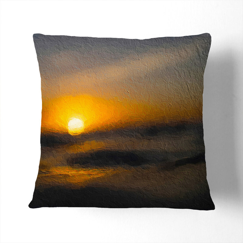 Sunset in Honolulu Hawaii Cushion with Filling, 55cm H x 55cm W x 20cm D
