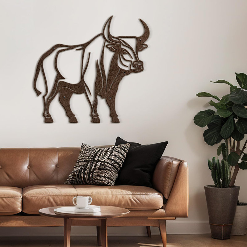 Décoration murale en métal, Bronze, H 24 po x l 36 po x P 0,05 po