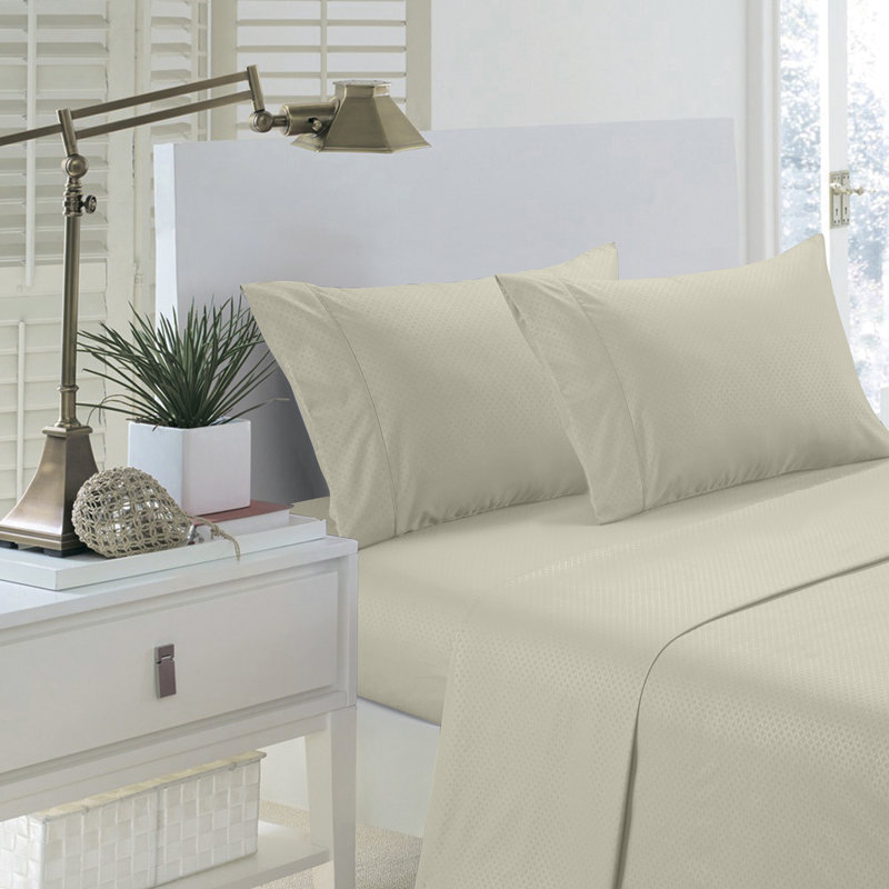 Microfiber Sheet Set, Ivory, Queen Sheet Set + Fitted Sheet + 2 Pillowcases