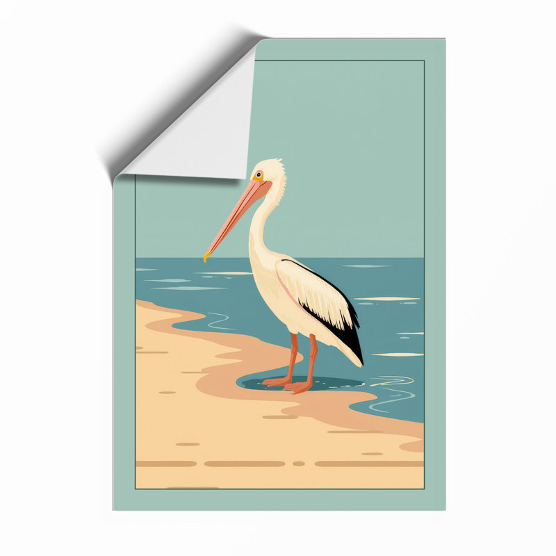 Pelican at Rest Coastal - Framed Print, A1 - 84.1 x 59.4 cm, Unframed