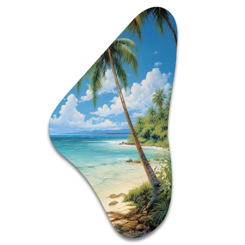 Rickert - Unique Shape Palms, impression murale de sculpture en métal asymétrique, H 31 po x l 17 po
