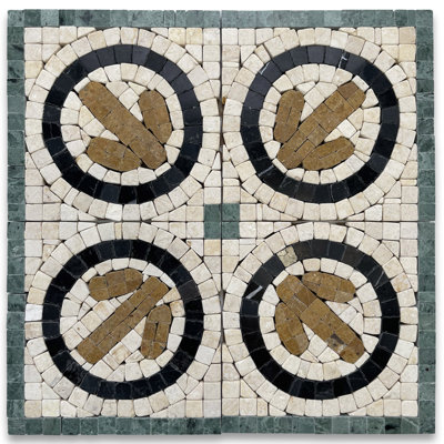 19_Baroque Onyx 4.7X4.7 Marble Mosaic Border Corner Tile Polished