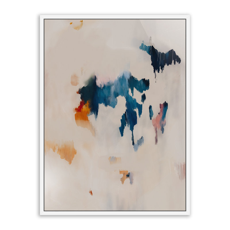 Unfolding No 3 Painting by Patricia Vargas, 32" H x 24" W, White Oak Framed