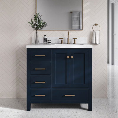  36'' Single Bathroom Vanity with Quartz Top