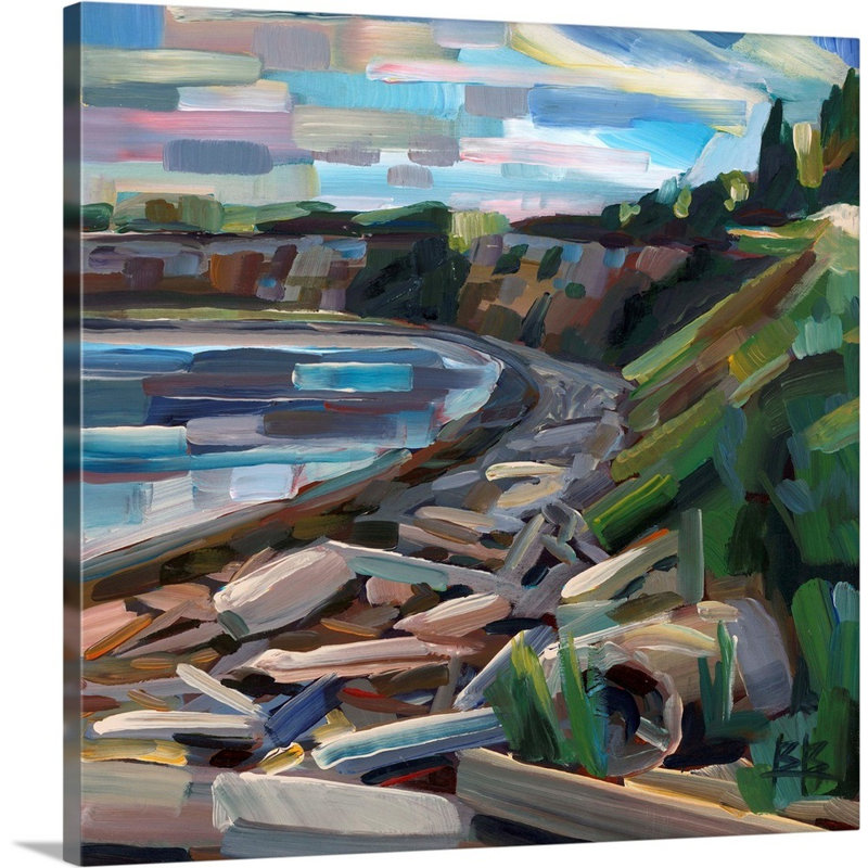 «Early Morning on the Beach» par Brooke Borcherding, reproduction d'art sur toile, H 12 po x l 12 po x 1,25 po, Toile tendue