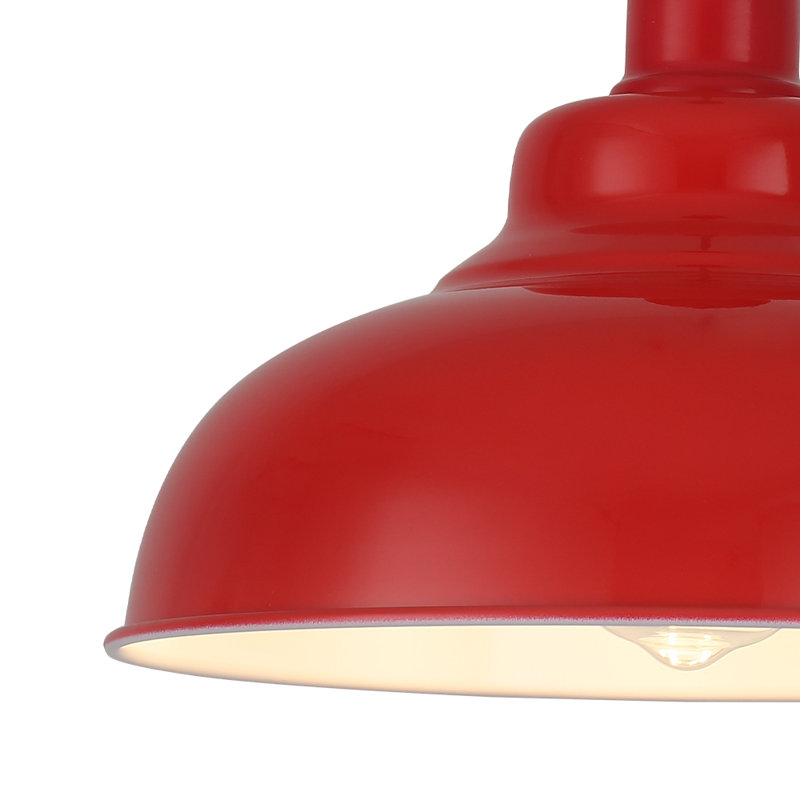 2-Lights 11.4'' Farmhouse Pendant Lights Kitchen Island For Dining Room, Living Room, Hallway, Red