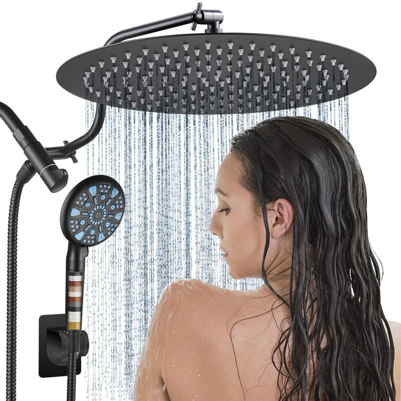 Luxurious Dual Shower Head Combination, Matte Black