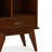 Draper 64"H Solid Wood Mid-Century Modern Bookshelf with Adjustable Shelves and Angled Legs-132711206