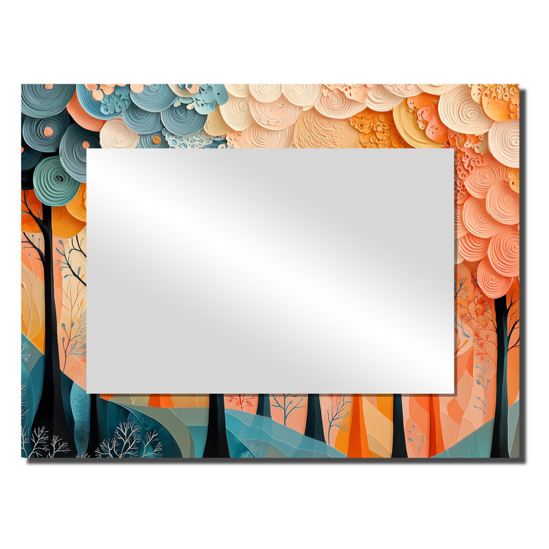 «Forest Trees Dream Fragments Forest I», art mural en miroir, imprimé sur métal, 24 po x 32 po