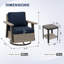 Ensemble de conversation d'extérieur 3 pièces avec chaises berçantes pivotantes en osier et table d'appoint-120539313