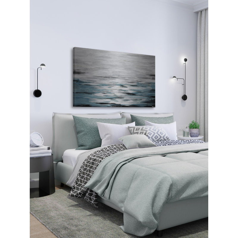 « reflective sea », reproduction sur toile tendue, H 40 po x l 60 po x P 1,5 po, Métal