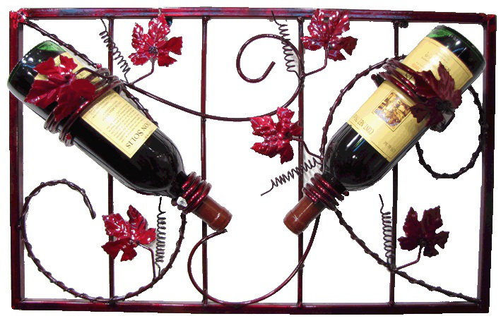 French Vineyarrd Wine Bottle Rack in Red