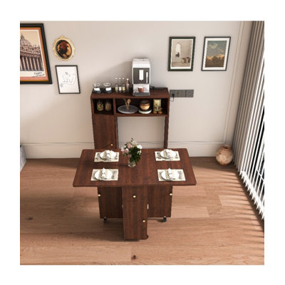 Multifunctional Folding Dining Table - Wall-Mounted Sideboard with Storage for Small Apartments