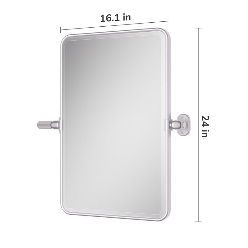 Miroir Parren, 24 po x 16 po, Nickel satiné