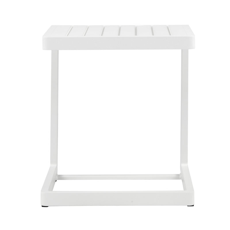 Chris Outdoor Square Side Table, White
