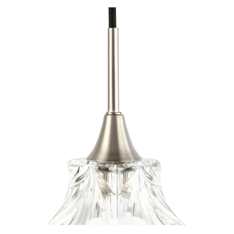 Luminaire suspendu géométrique 1 lumières unique Angeline, Nickel