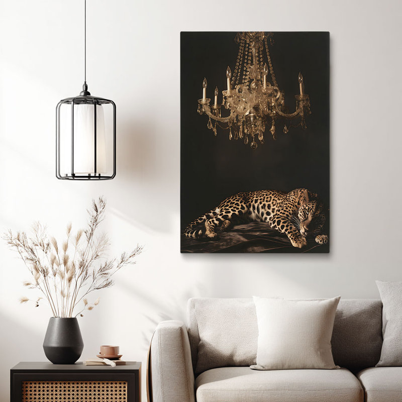 Impression sur toile léopard et lustre foncé - Urban Studio, 18 * 12 pouces (45 * 30 * 2cm)