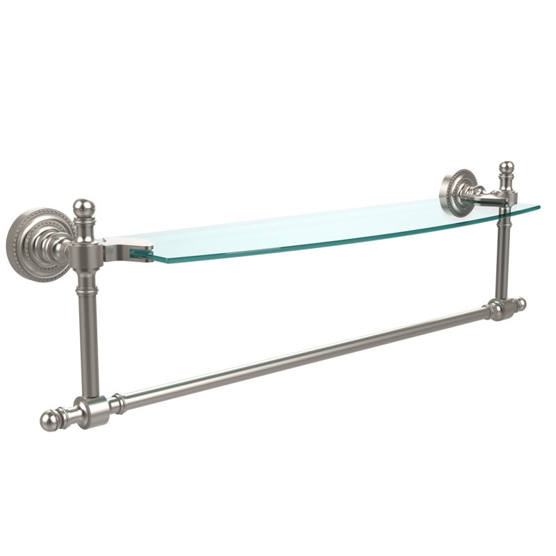 Godinez Bracket Shelf with Towel Bar, 22", Satin Nickel