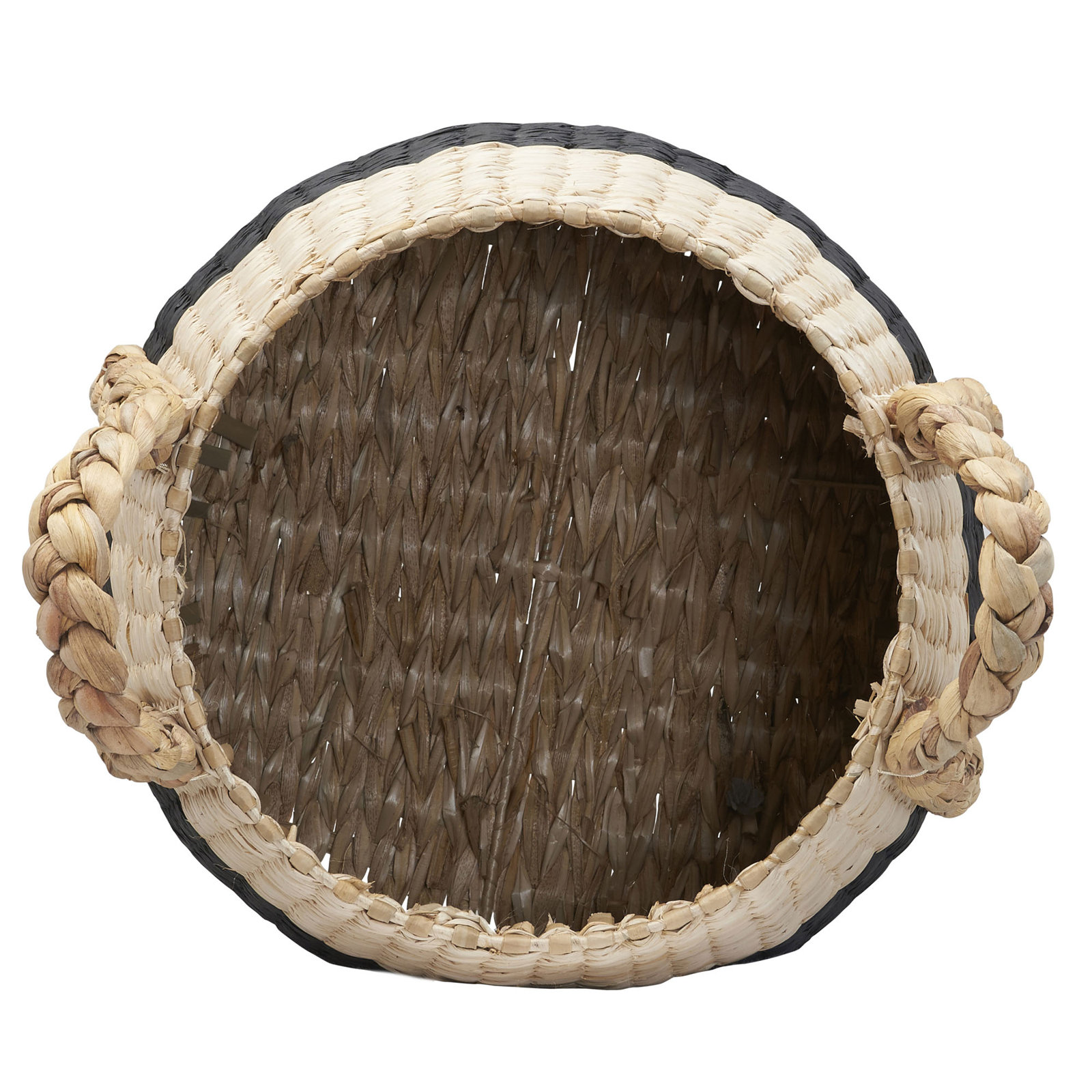 Armadi Two Tone Wicker Basket with Handles, Black