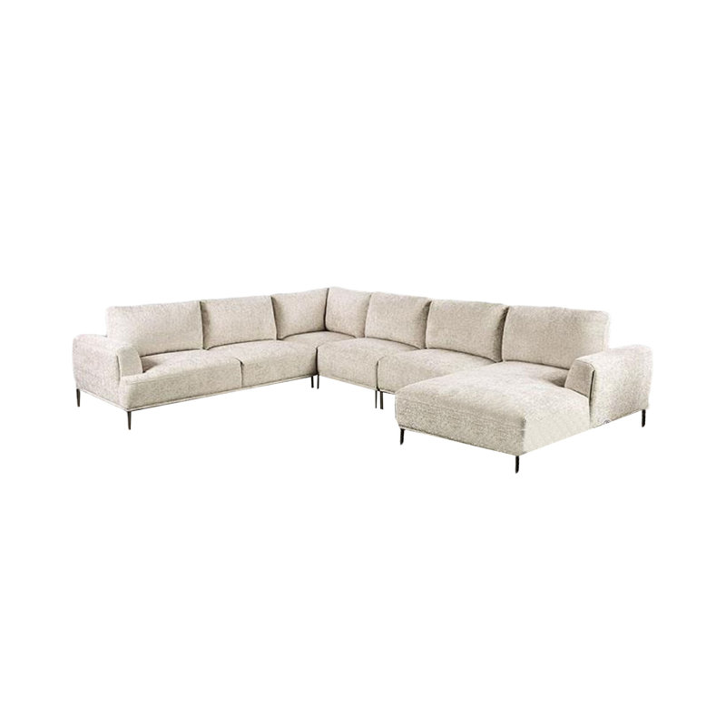 Canapé modulaire Batty J, 147 po, dossier réglable, Orienté à droite, Chenille brun clair
