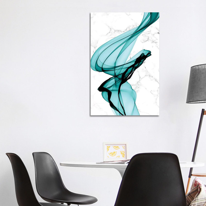 «Teal Ribbons I» par Irena Orlov, impression sur toile tendue, H 40 po x l 26 po x P 1,5 po