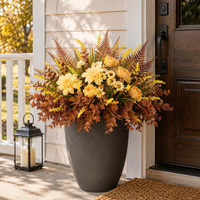 9 Bundle Artificial Fall Plants, UV-Resistant Faux Greenery for Outdoor Decor