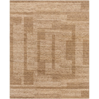 Ventura Hand Knotted Wool Abstract Area Rug in Beige