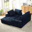 Canapé modulaire de luxe en fausse fourrure en L surdimensionné au design minimaliste, canapé-lit confortable pour le salon, les appartements et les espaces de réception, bleu foncé, 4 sièges, tissu doux pour la peau, surface, poche en éponge-133215670