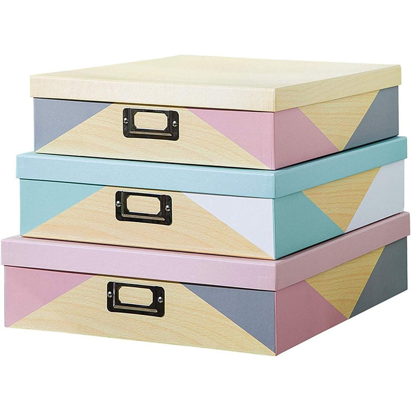 Boîtes de rangement décoratives en carton avec couvercles