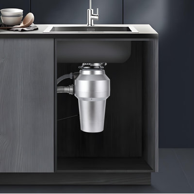 Broyeur à déchets 3 / 4HP, broyeur à déchets 560W, broyeur à déchets à alimentation continue 0,75HP avec cordon de 14 pouces, système de broyage des déchets alimentaires 4200r / min pour éviers de cuisine, interrupteur à air