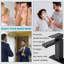 Robinet pour salle de bain à poignée simple noir mat avec bonde escamotable 
