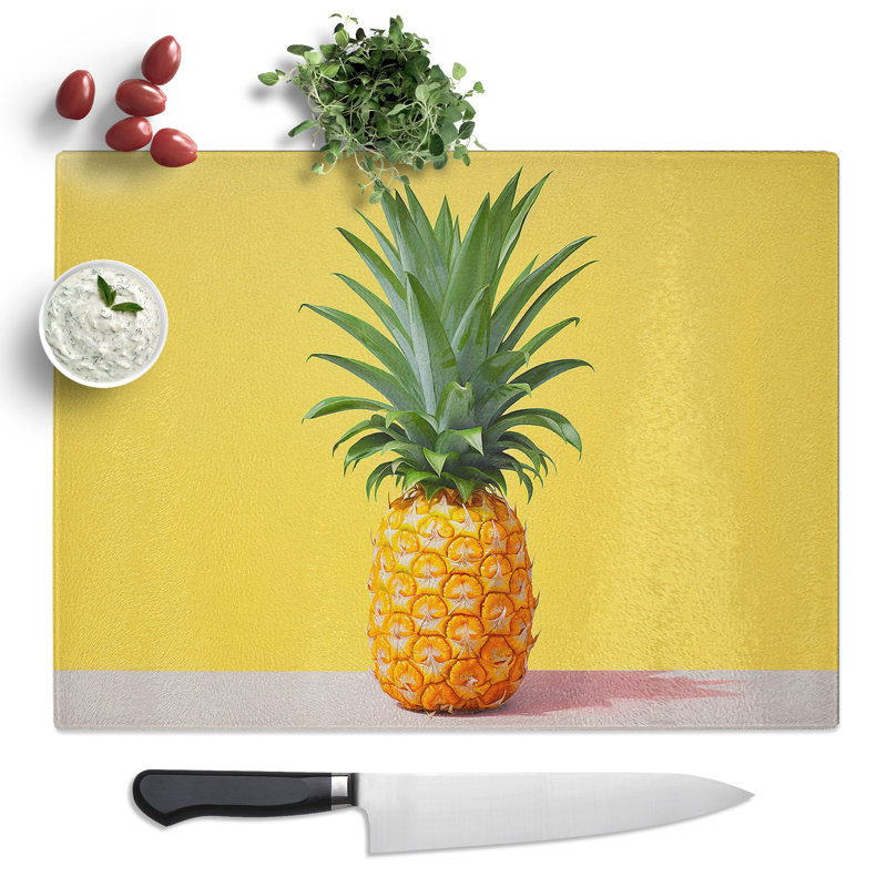 Pineapple Minimalism No.2  Glass Chopping Board