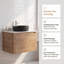 Ensemble de meuble-lavabo simple mural 30 po avec lavabo vasque noir mat et 2 portes en chêne imitation moderne