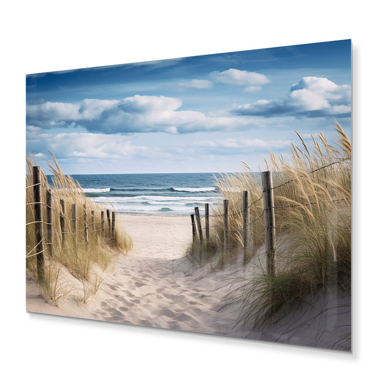 Tranquility Path To Dune Beach I - Nautique et plage, art mural en métal, H 12 po x l 20 po