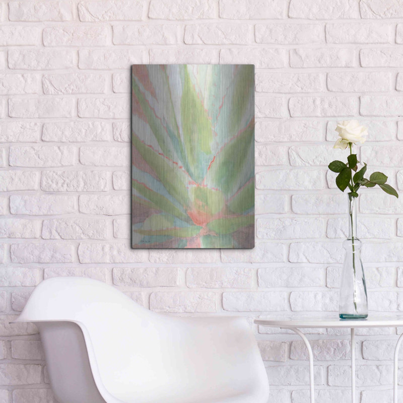 «Succulent Bloom 1» par Stellar Design Studio, art mural en métal, 16 po x 24 po, H 24 po x l 16 po