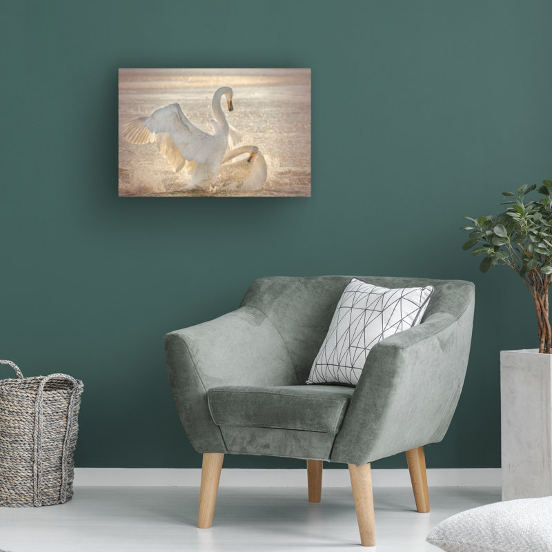 Bolog Libby Zhang Brutal Swan Fight Canvas Art, 22" H x 32" W
